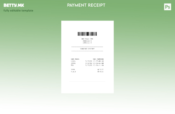 Шаблон за проверка на плаќање во модерен стил Abc Park(Parking) Ltd